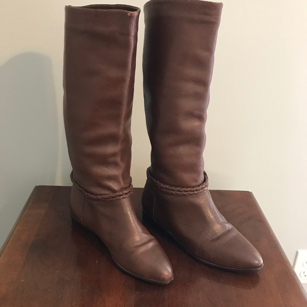 Medium Brown Leather Boots